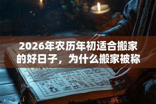 2026年农历年初适合搬家的好日子，为什么搬家被称乔迁之喜？