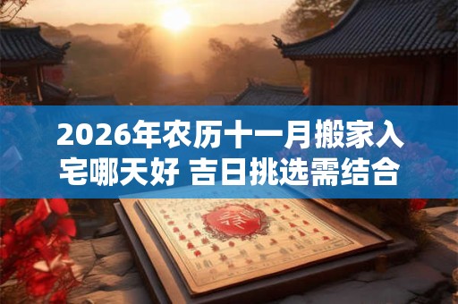 2026年农历十一月搬家入宅哪天好 吉日挑选需结合自身八字