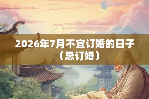 2026年7月不宜订婚的日子（忌订婚）