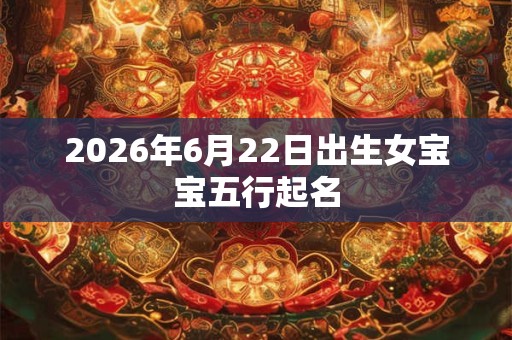 2026年6月22日出生女宝宝五行起名