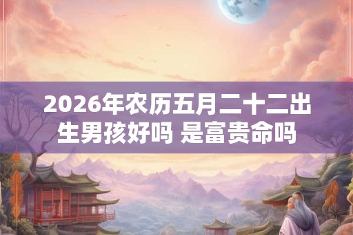 2026年农历五月二十二出生男孩好吗 是富贵命吗