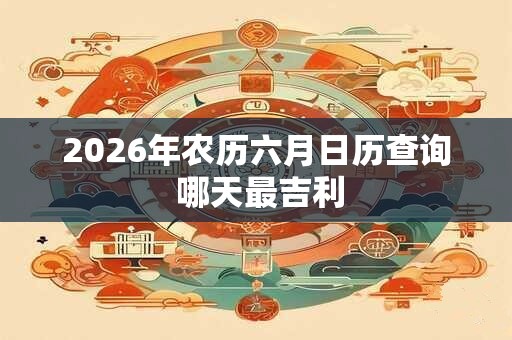 2026年农历六月日历查询 哪天最吉利 2026年农历六月日历查询 哪天最吉利