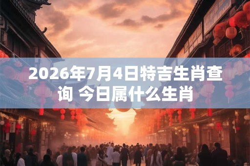 2026年7月4日特吉生肖查询 今日属什么生肖