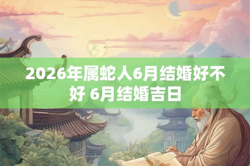 2026年属蛇人6月结婚好不好 6月结婚吉日 2026年属蛇人6月结婚好不好 6月结婚吉日