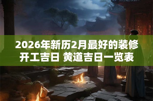 2026年新历2月最好的装修开工吉日 黄道吉日一览表