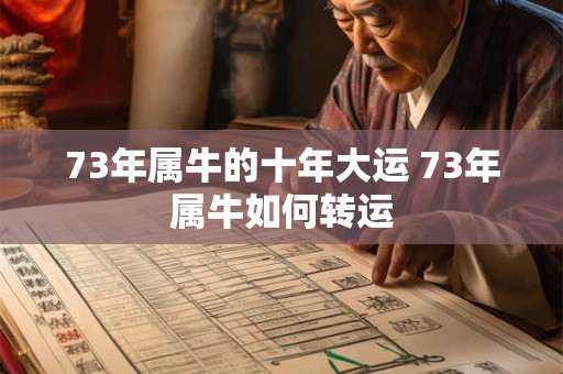 73年属牛的十年大运 73年属牛如何转运