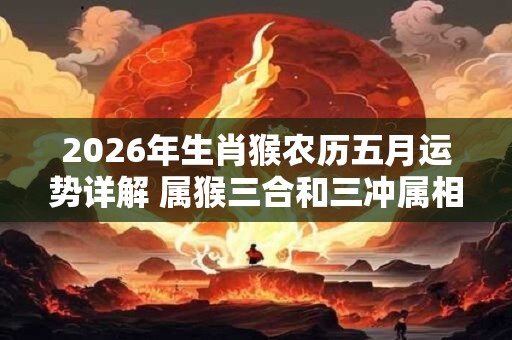 2026年生肖猴农历五月运势详解 属猴三合和三冲属相