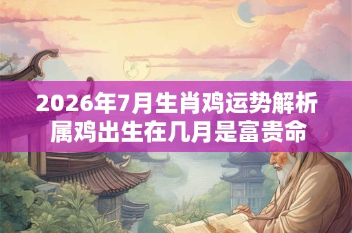 2026年7月生肖鸡运势解析 属鸡出生在几月是富贵命