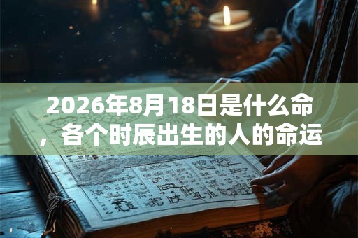 2026年8月18日是什么命，各个时辰出生的人的命运
