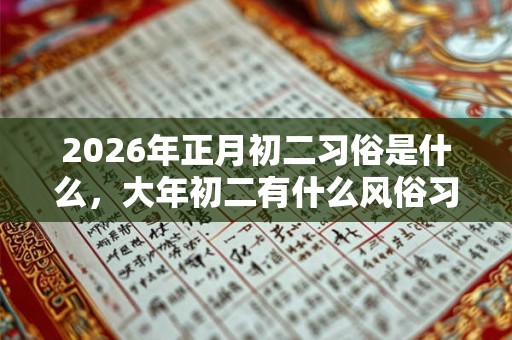 2026年正月初二习俗是什么,大年初二有什么风俗习惯? 2026年正月初二习俗是什么,大年初二有什么风俗习惯?