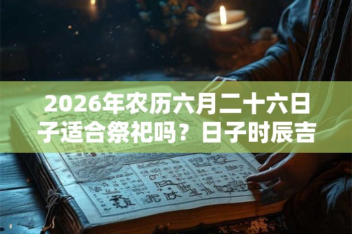 2026年农历六月二十六日子适合祭祀吗？日子时辰吉如何？