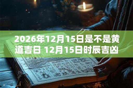 2026年12月15日是不是黄道吉日 12月15日时辰吉凶