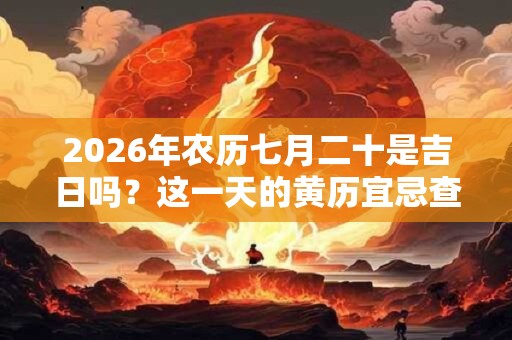 2026年农历七月二十是吉日吗？这一天的黄历宜忌查询