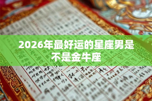 2026年最好运的星座男是不是金牛座