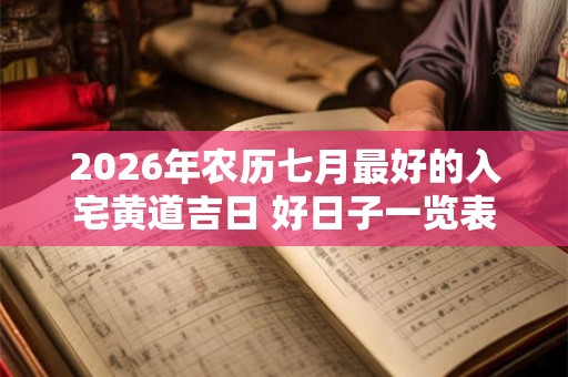 2026年农历七月最好的入宅黄道吉日 好日子一览表