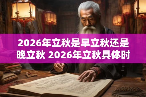 2026年立秋是早立秋还是晚立秋 2026年立秋具体时间！
