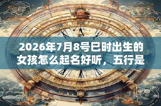 2026年7月8号巳时出生的女孩怎么起名好听，五行是什么？