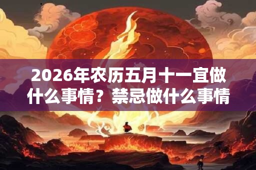 2026年农历五月十一宜做什么事情？禁忌做什么事情？