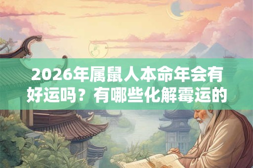 2026年属鼠人本命年会有好运吗?有哪些化解霉运的办法? 2026年属鼠人本命年会有好运吗?有哪些化解霉运的办法?