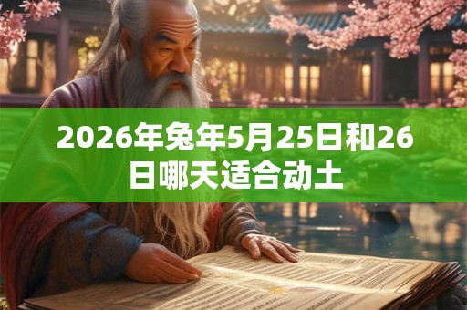 2026年兔年5月25日和26日哪天适合动土