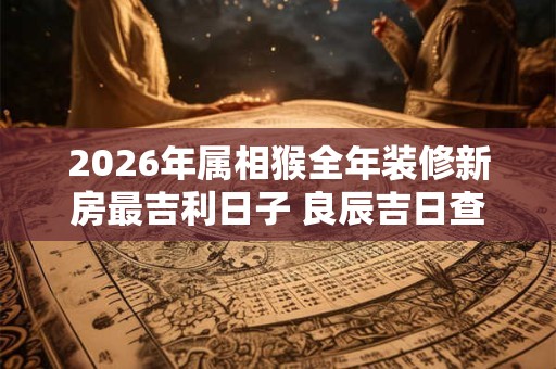2026年属相猴全年装修新房最吉利日子 良辰吉日查询