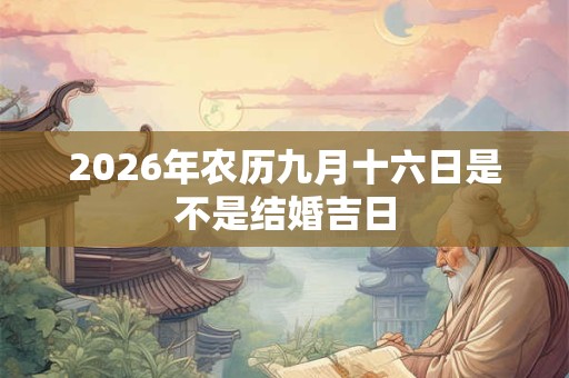 2026年农历九月十六日是不是结婚吉日