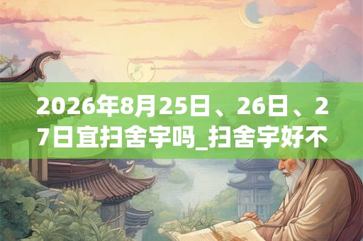 2026年8月25日、26日、27日宜扫舍宇吗_扫舍宇好不好