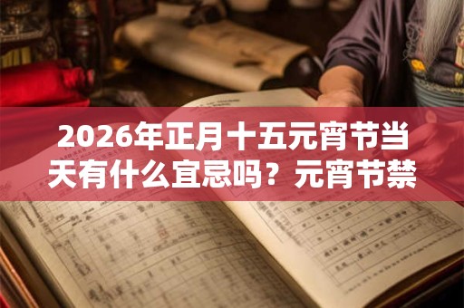 2026年正月十五元宵节当天有什么宜忌吗？元宵节禁忌是什么？