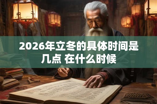 2026年立冬的具体时间是几点 在什么时候