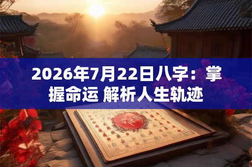 2026年7月22日八字：掌握命运 解析人生轨迹