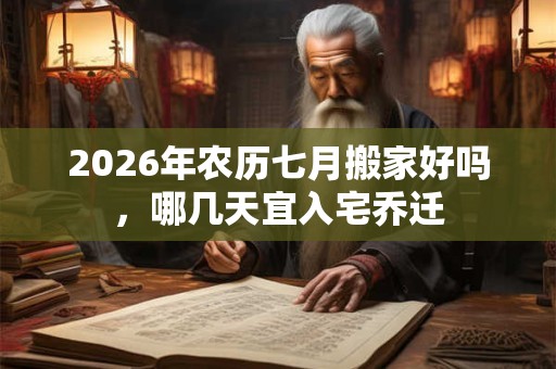 2026年农历七月搬家好吗,哪几天宜入宅乔迁 2026年农历七月搬家好吗,哪几天宜入宅乔迁