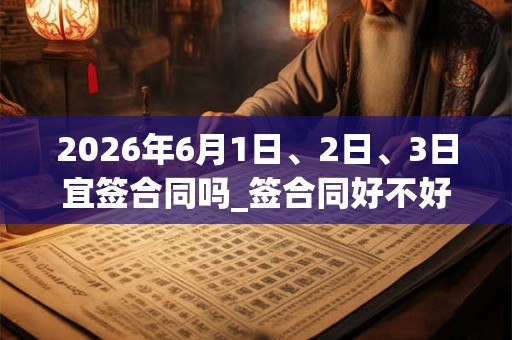 2026年6月1日、2日、3日宜签合同吗_签合同好不好