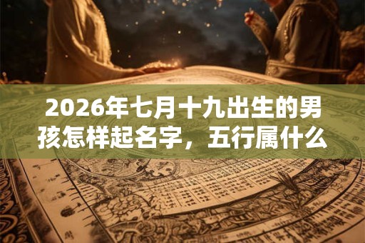 2026年七月十九出生的男孩怎样起名字，五行属什么