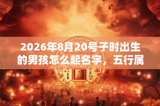 2026年8月20号子时出生的男孩怎么起名字，五行属什么？