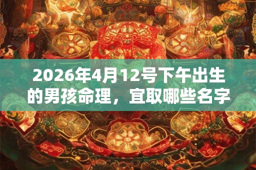 2026年4月12号下午出生的男孩命理，宜取哪些名字？