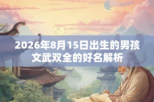 2026年8月15日出生的男孩文武双全的好名解析