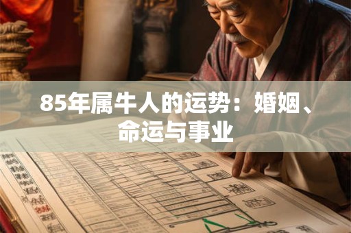85年属牛人的运势：婚姻、命运与事业