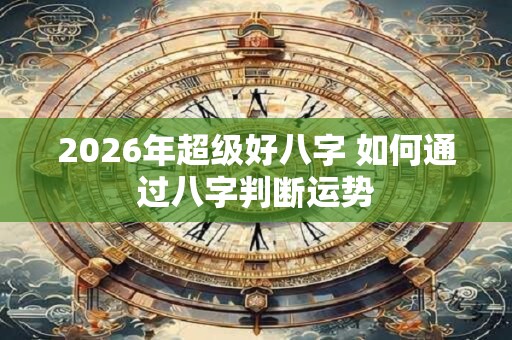 2026年超级好八字 如何通过八字判断运势 2026年超级好八字 如何通过八字判断运势