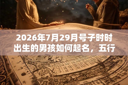 2026年7月29月号子时时出生的男孩如何起名，五行八字又是什么？