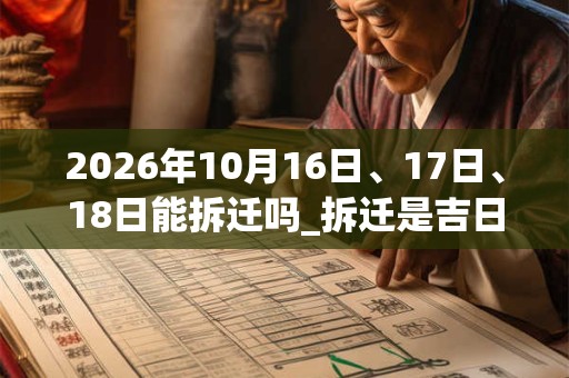 2026年10月16日、17日、18日能拆迁吗_拆迁是吉日吗 2026年10月16日、17日、18日能拆迁吗_拆迁是吉日吗
