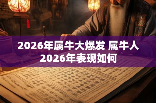 2026年属牛大爆发 属牛人2026年表现如何 2026年属牛大爆发 属牛人2026年表现如何