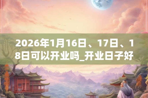 2026年1月16日、17日、18日可以开业吗_开业日子好吗