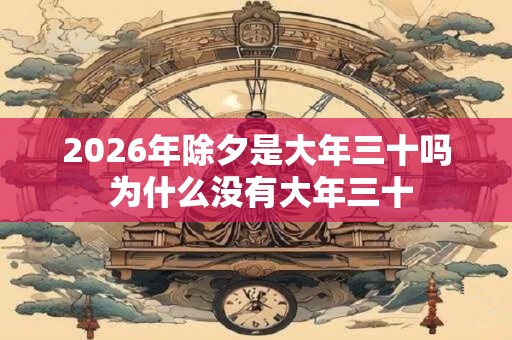 2026年除夕是大年三十吗 为什么没有大年三十