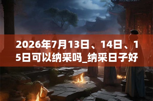 2026年7月13日、14日、15日可以纳采吗_纳采日子好吗