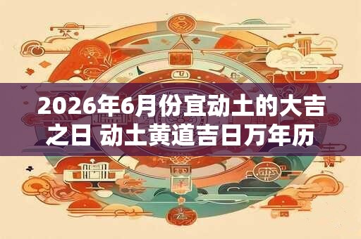 2026年6月份宜动土的大吉之日 动土黄道吉日万年历查询