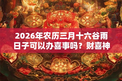 2026年农历三月十六谷雨日子可以办喜事吗？财喜神方位在哪？