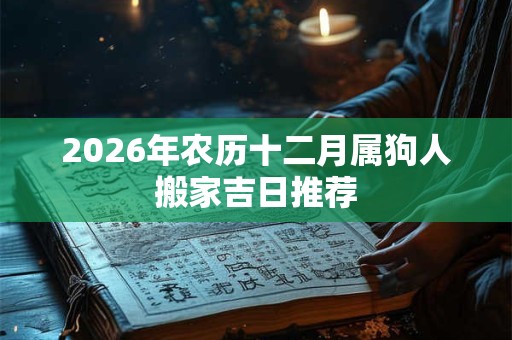 2026年农历十二月属狗人搬家吉日推荐