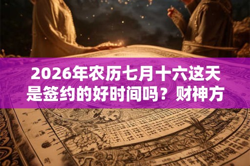 2026年农历七月十六这天是签约的好时间吗？财神方位是哪边？