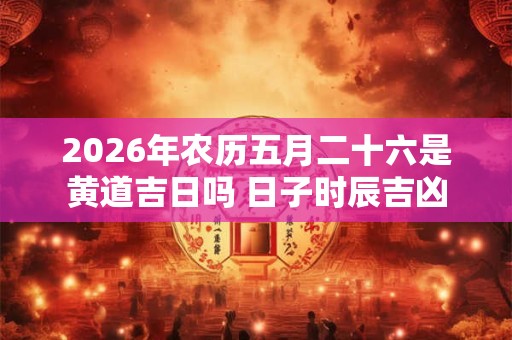 2026年农历五月二十六是黄道吉日吗 日子时辰吉凶