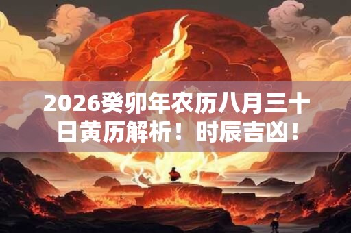 2026癸卯年农历八月三十日黄历解析!时辰吉凶! 2026癸卯年农历八月三十日黄历解析!时辰吉凶!